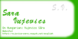 sara vujevics business card