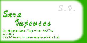 sara vujevics business card